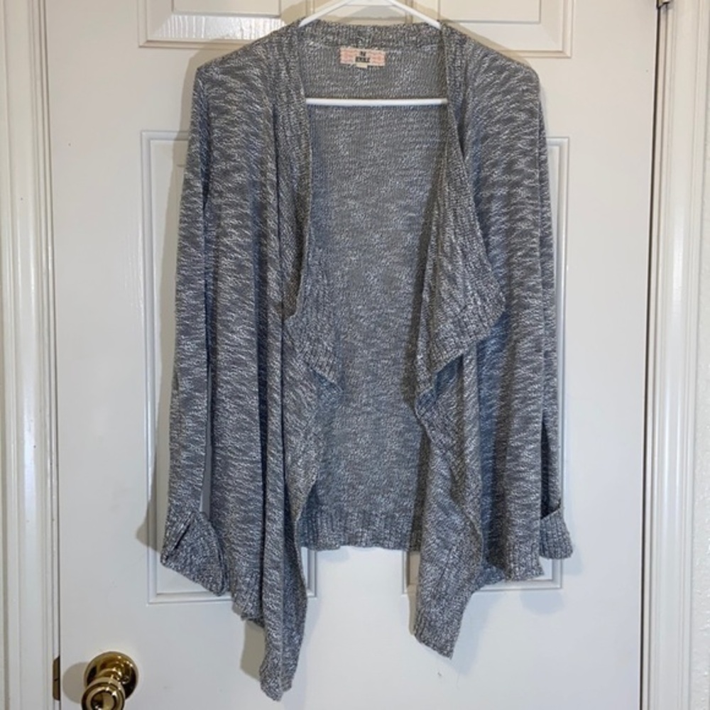 Pink Republic • Women’s Open Front Cardigan • Black & Ivory Marbled • Size S